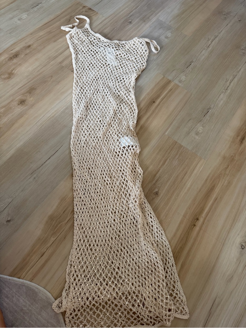 Abercrombie & Fitch Cream Open-Knit Beach Cover-Up